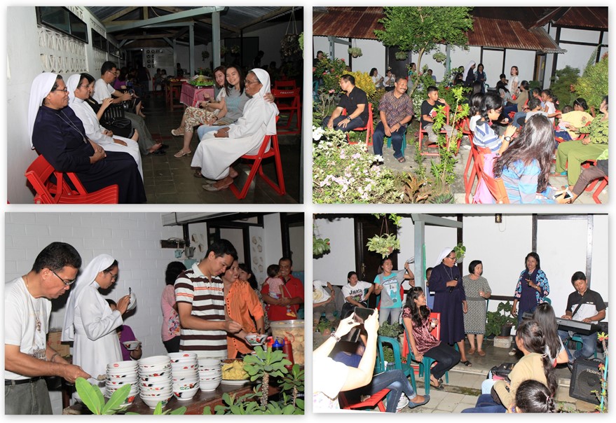 Kebersamaan menandai perayaan bahagia Romo Harsono di Paroki St. Agustinus Manokwari, Papua Barat (Agustinus Lebang).