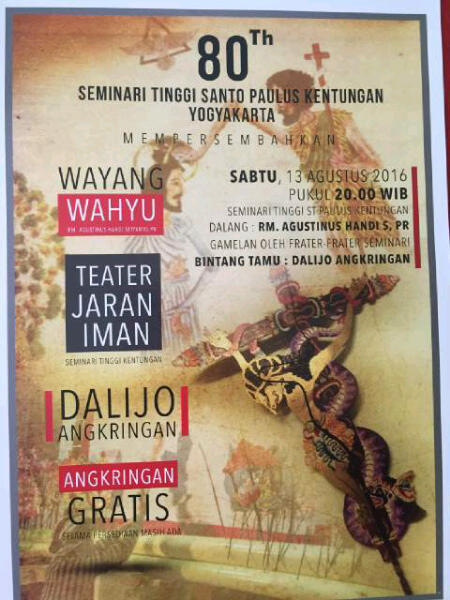 80 tahun seminari tinggi kentungan wayang wahyu