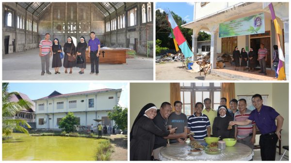 Bersama para suster biarawati rubiah karmelites "Flos Carmeli" dari Batu-Malang, RP Agung Christiputro O.Carm mengunjungi Paroki Kasongan, sekitar 90 km dari pusat kota Palangkaraya. (Ist)