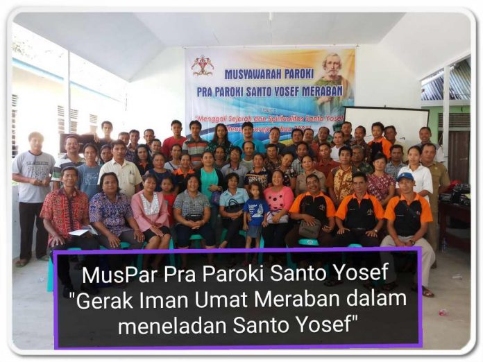 Musyawarah Pastoral bersama para penggiat reksa pastoral Pra Paroki St. Yosef Meraban, Keuskupan Ketapang, Kalbar.