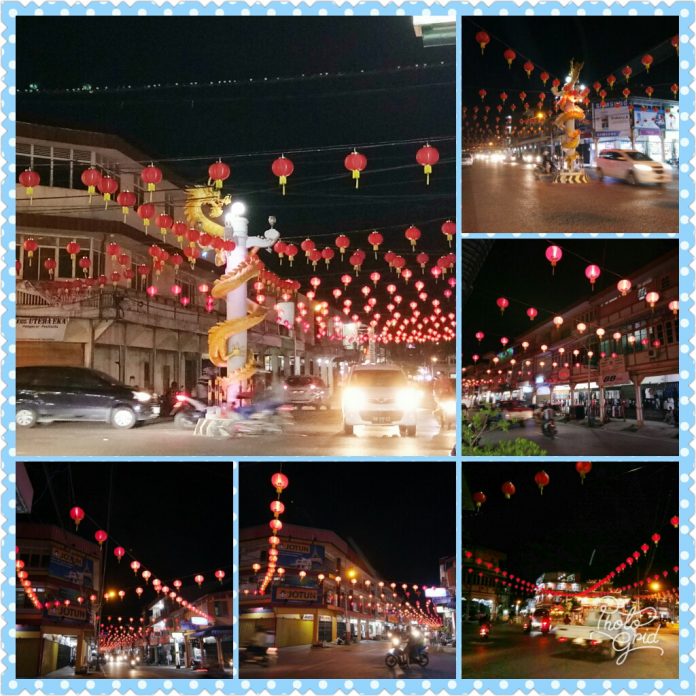 lampion hisai kota singkawang tampak malam