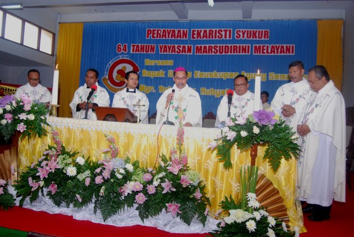 Misa syukur konselebrasi HUT ke-64 Yayasan Marsudirini di Susteran OSF Gedangan Semarang. (Dok. OSF)