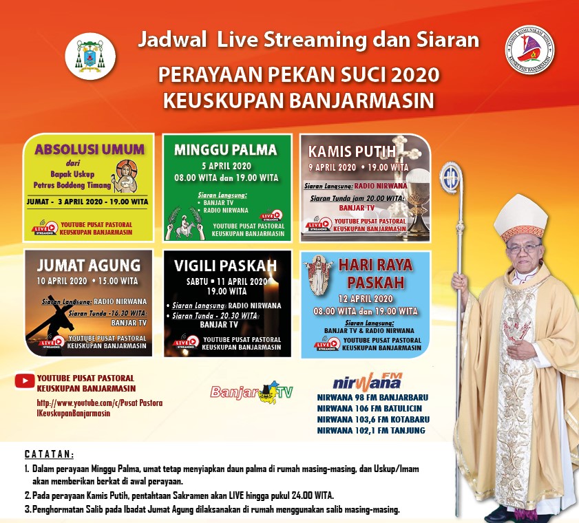 Jadwal Misa Online Pekan Suci Keuskupan Banjarmasin | SESAWI.NET