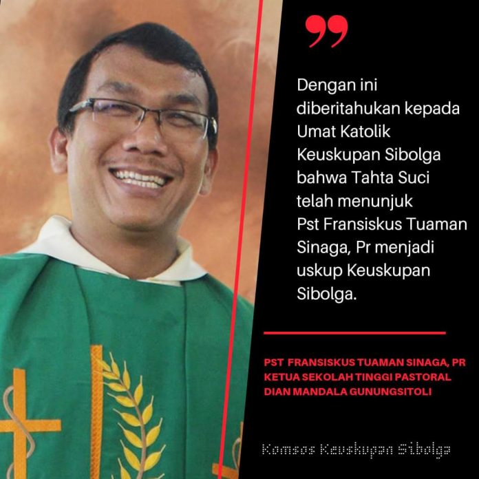 Vatikan tunjuk Pastor Fransiskus Tuaman Sinaga Pr menjadi Uskup Terpilih Keuskupan Sibolga. (Komsos Keuskupan Sibolga)