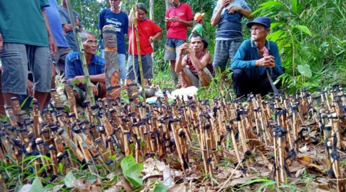 Komunitas Adat Dayak Desa Tapang Sambas - Tapang Kemayau menggelar Ritual Tolak Bala (Adat Bekumpang). Sumber: kalimantanreview.com