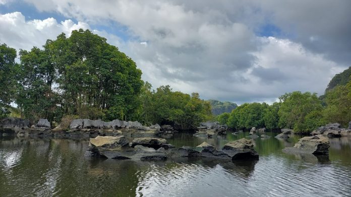 Jajaran batu-baru karst di destinasi wisata alam di Ramang-ramang yang lokasinya hanya sejauh 43 km dari Kota Makassar, Sulsel. (Romo Ferry Sutrisna Widjaja Pr/Keuskupan Bandung)