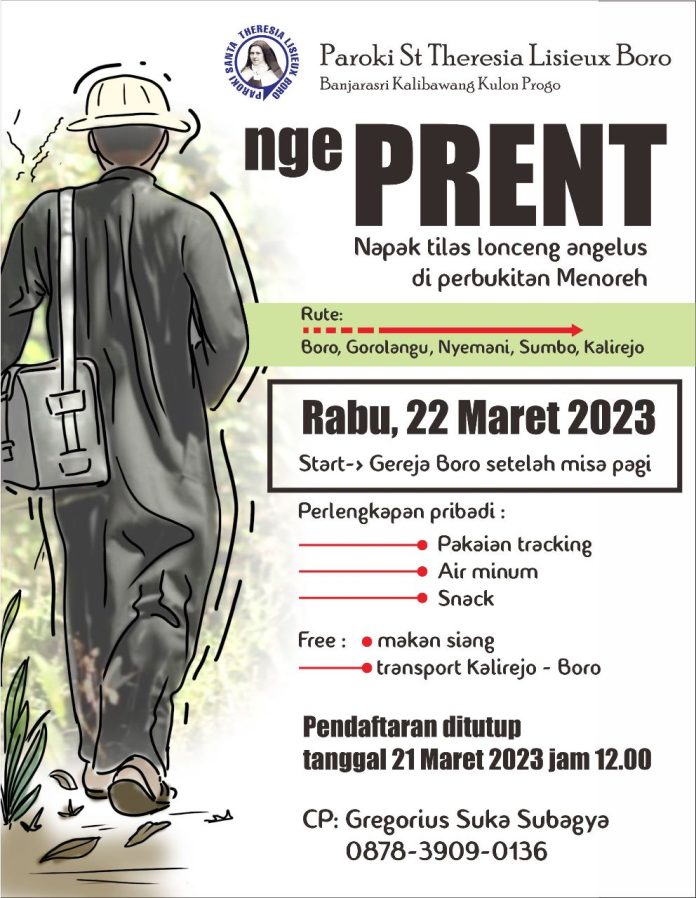 Program kegiatan trekking lintas alam kawasan Bukit Menoreh dengan