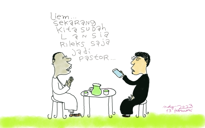 Ilustrasi: Saling mengingatkan di antara kita saat masing-masing mulai menua dan sering sakit-sakitan. (Romo Koko MSF)