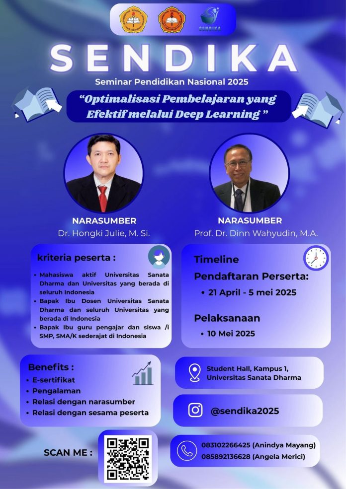 10 Mei 2025 - Seminari Pendidkan Nasional bersama Fakultas Kegururuan dan Pendidikan Universias Sanata Dharma. (Panitia)