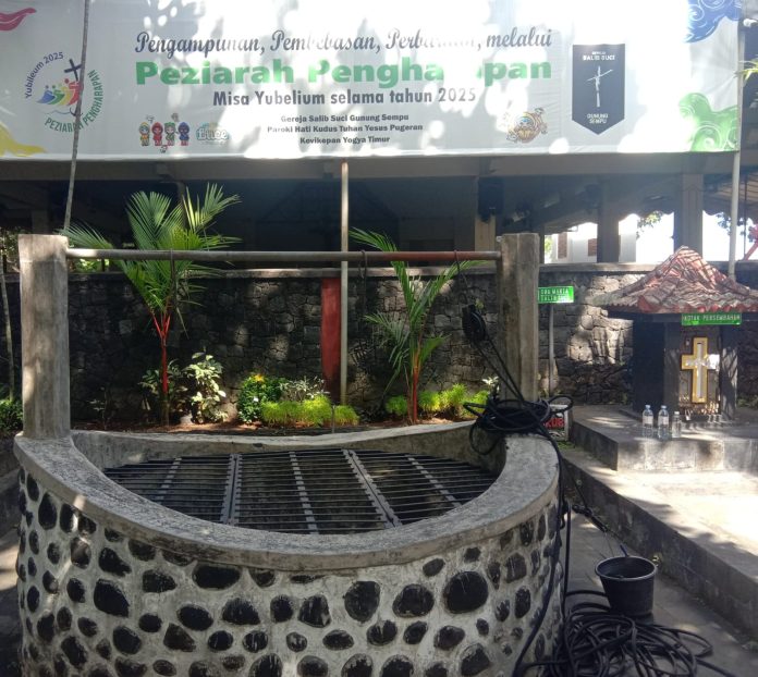 Lokasi ziarah rohani di Sumur Yakub Gunung Sempu, Paroki Pugeran, Kabupaten Bantul, DIY. (FX Juli Pramana)