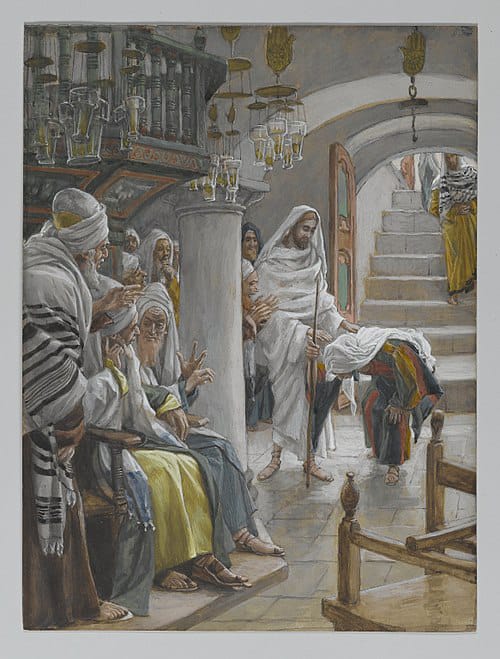 Ia menyembuhkan perempuan di hari Sabat, by James Tissot.