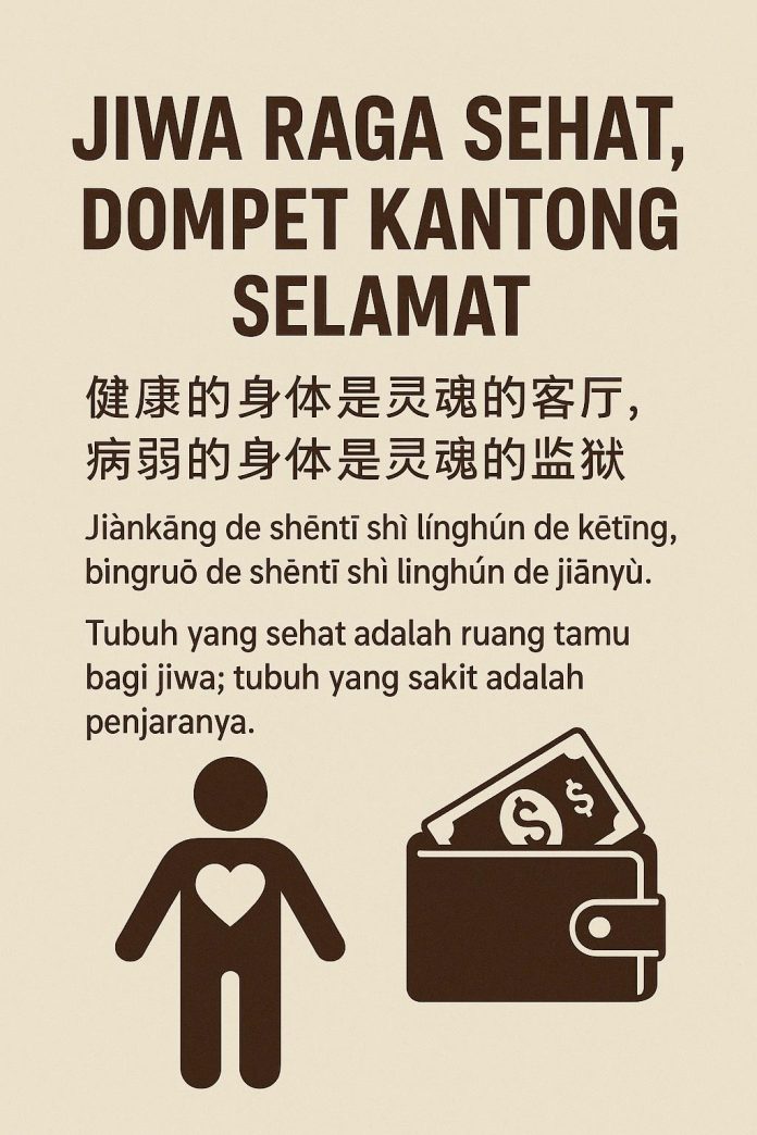Jiwa raga sehat, dompet kantong selamat. (Ist)