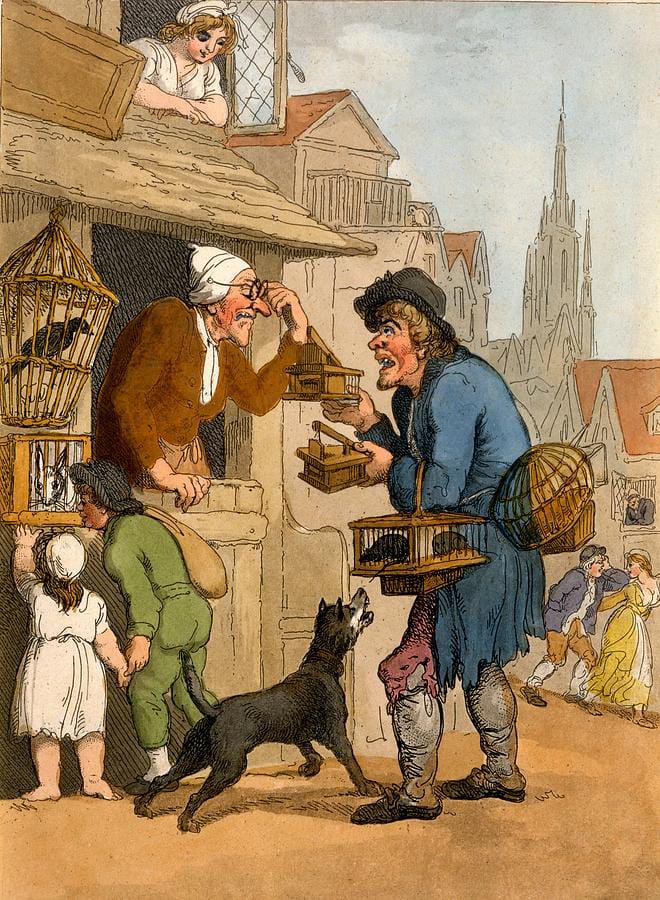 Penjual jebakan, by Thomas Rowlandson