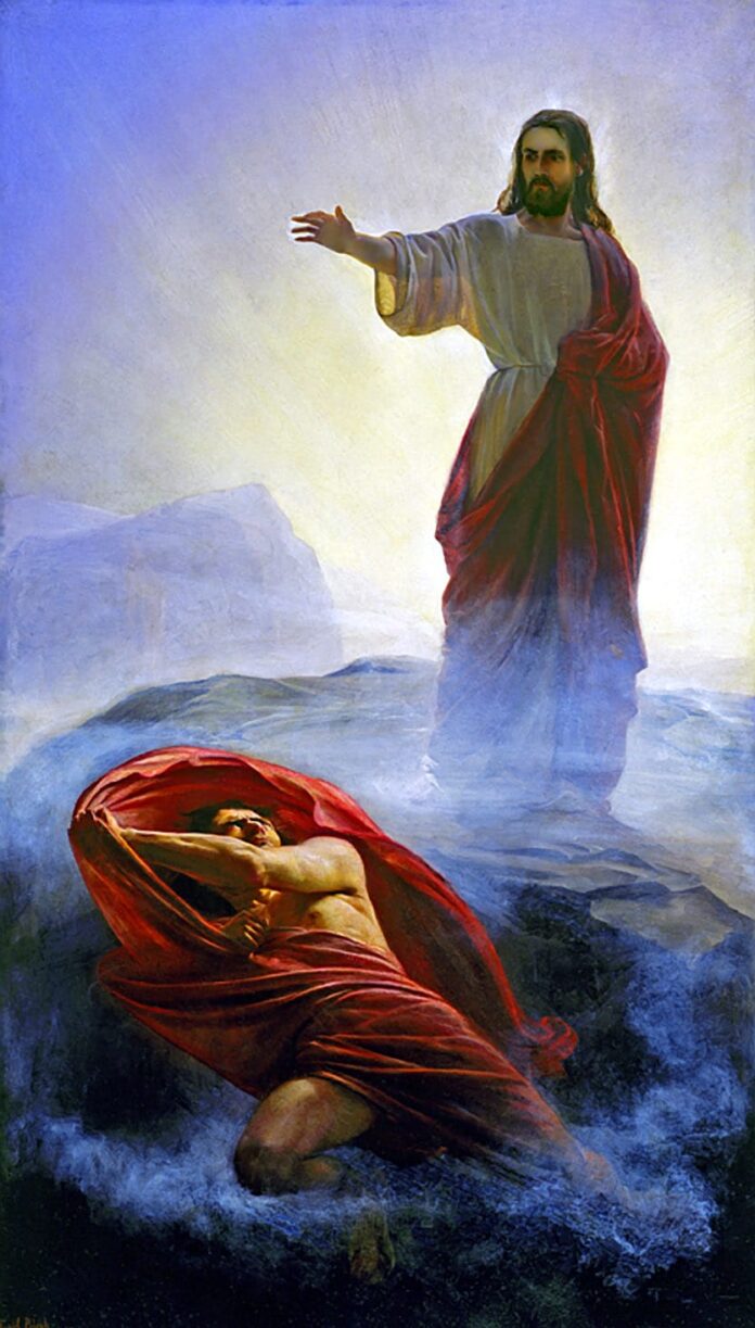 Ia mengalahkan si pencoba, by Carl Bloch