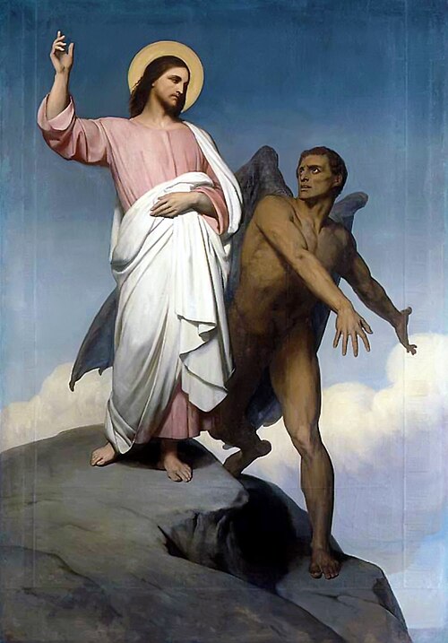 Yesus digoda setan. (Wiki)
