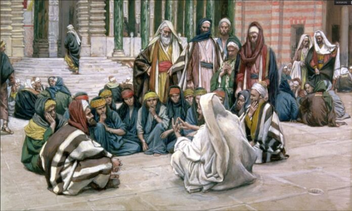 Ia mengajar di Bait Allah, by James Tissot