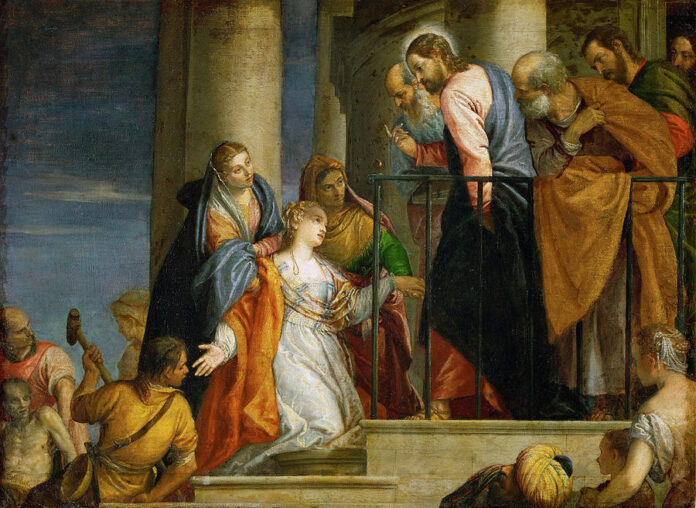 Menyembuhkan perempuan yang pendarahan, by Paolo Veronese