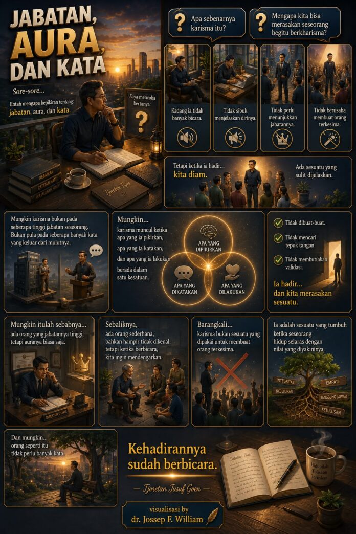 Ilustrasi - Jabatan, Aura, dan Kata. (Ist)